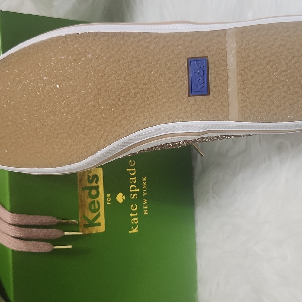 [US6.5] KEDS x KATE SPADE Rose Gold Glitter Sneakers BNIB - Picture 2 of 5